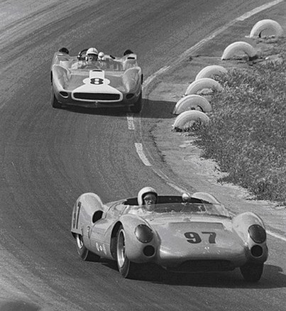 Dave MacDonald, Carroll Shelby, Lang Cooper King Cobra, Laguna Seca Raceway